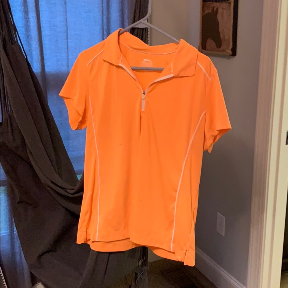 orange collard shirt